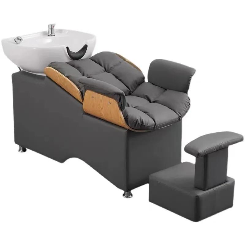 Yjq light luxury hair salon semi-reclining shampoo bed barber shop special massage flush bed