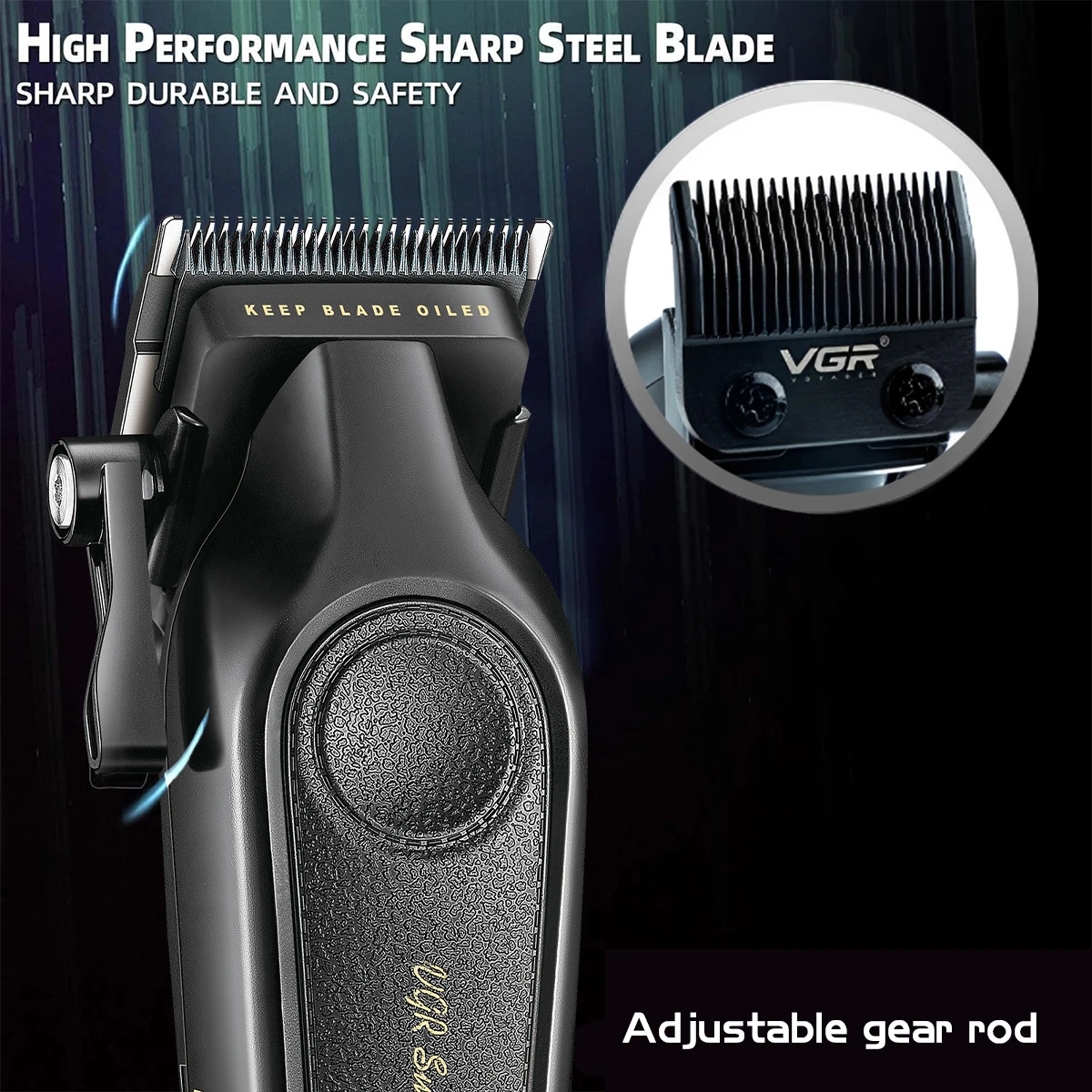 VGR トリマーマンプロフェッショナル Ceramic197 ヘアカット機タイプ C バリカン男ワイヤレス理容室 45