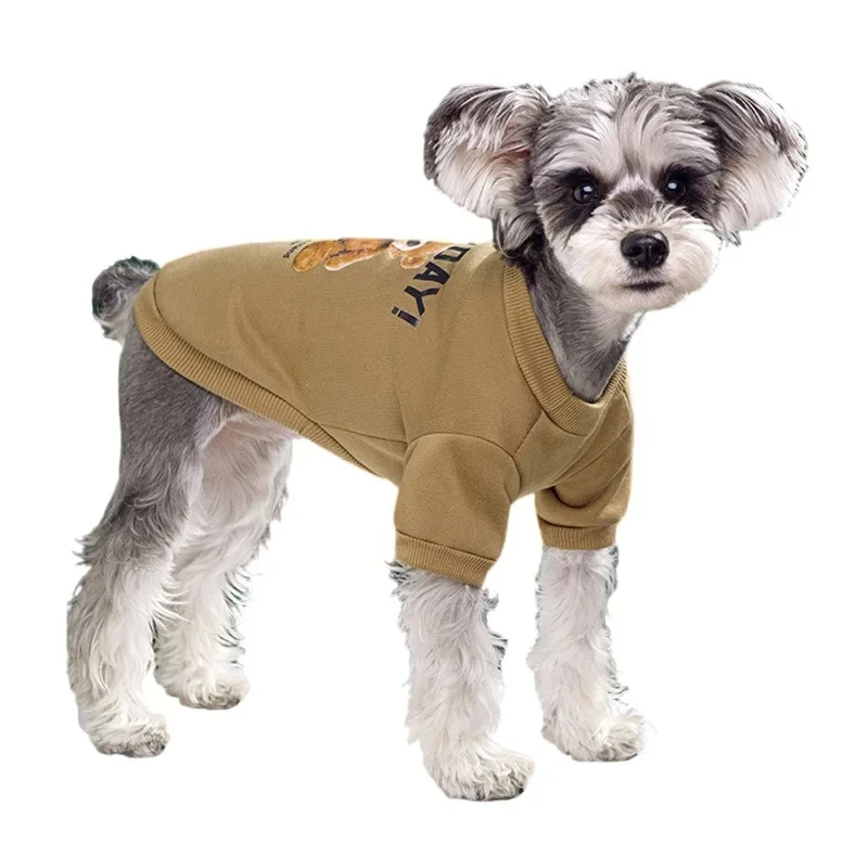 Dog Winter Cute Clothes Puppy Warm Pullover Sweatshirt Bear Pattern Pet Jacket for Small Medium Dogs and Cats Outerwear