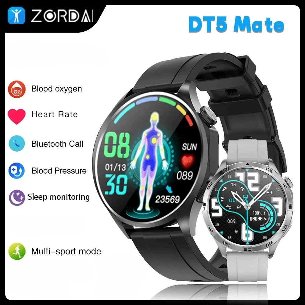 

Zordai New DT5 Mate Smart Watch Bluetooth Call Women Menstrual Period Health Monitoring Men Women Sport Smart Watch IOS Android