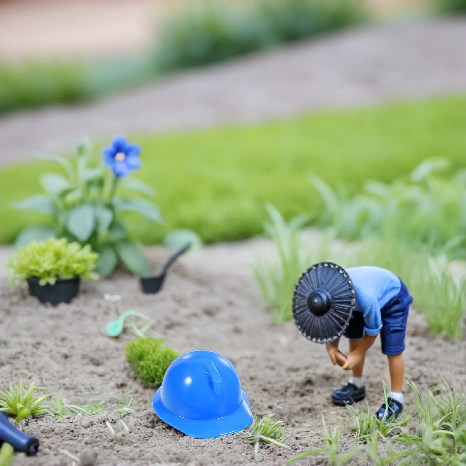 30pcs Miniature Construction Hats Mini Safety Hard Hat For Dress Up Worker Birthday Party Supplies Tiny Cake Topper Decor