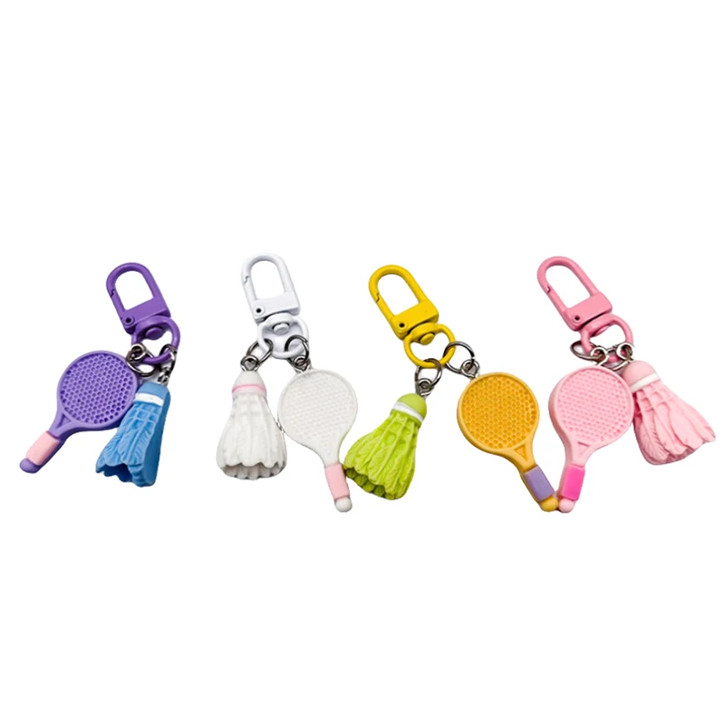 1PC New Keyring Cute Badminton Badminton Racket Keychain Backpack Car Key Ring Hanging Jewelry Charm Pendant