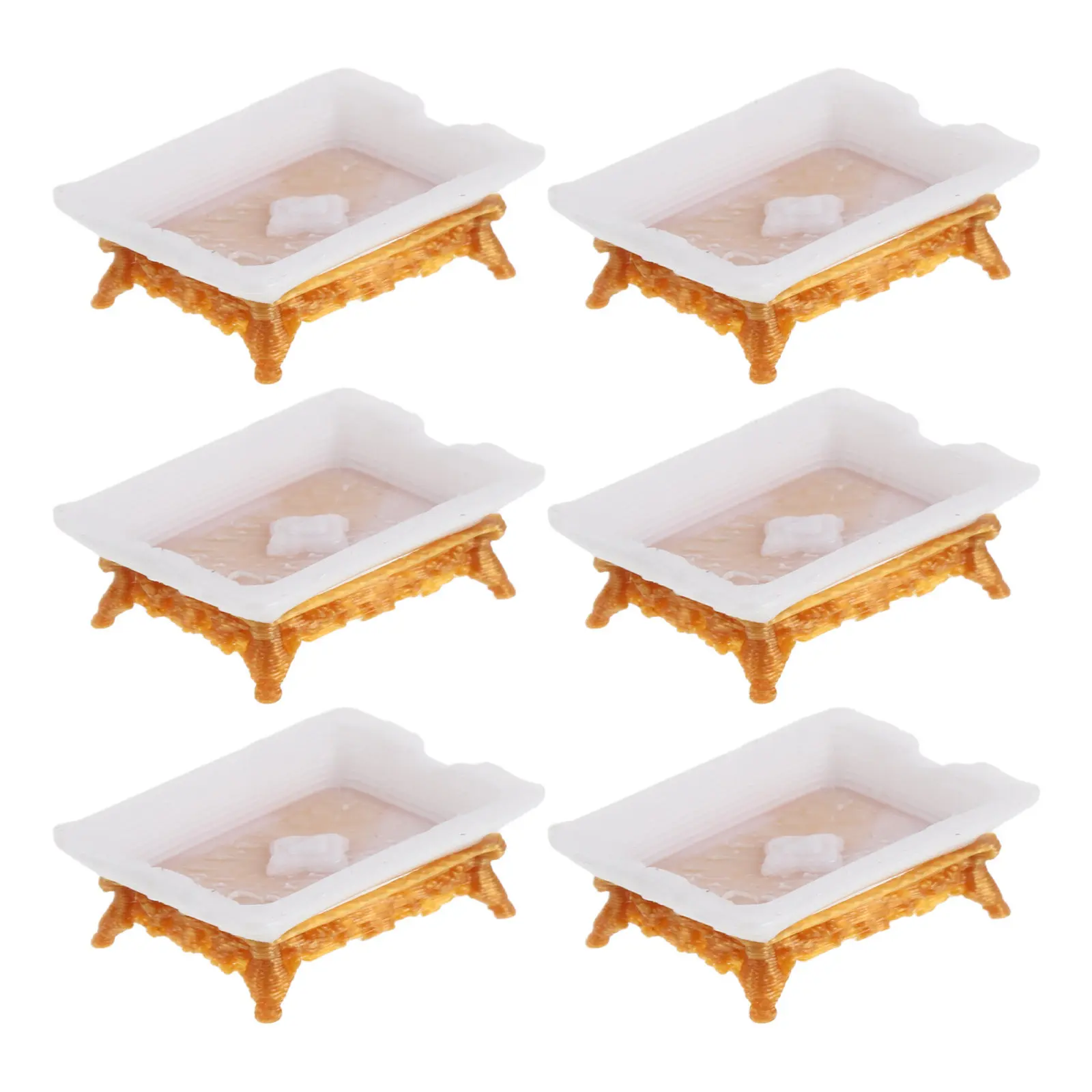 

6Pcs Miniature Bathroom Set Realistic Plastic Accessories for Dollhouse Decor Mini Soap Tray Toothbrush Toothpaste Soap Holder