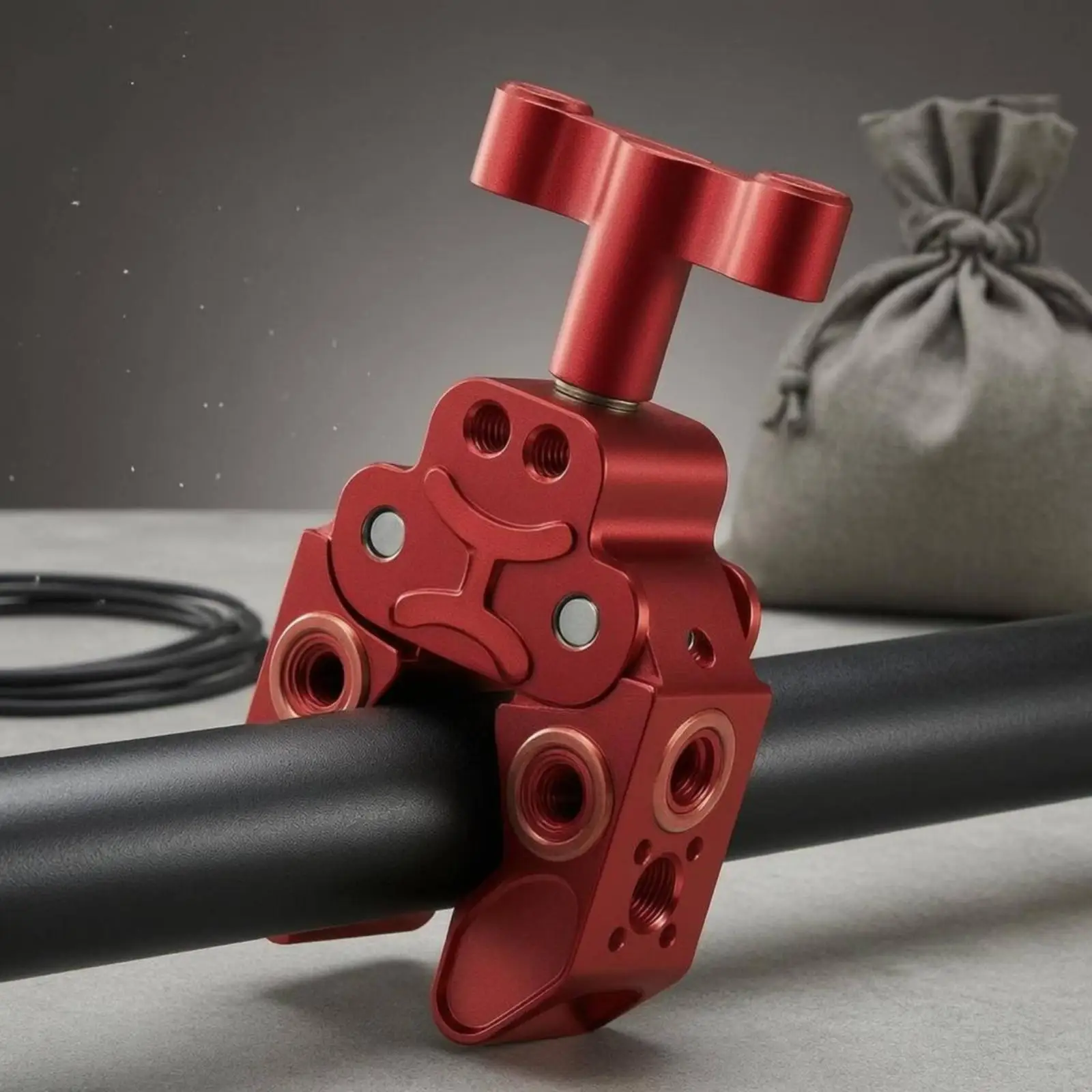 Aluminum Alloy Camera Clamp Mount for DSLR Rig Claw Style Clamp with Rubber Pads for Tripod Support