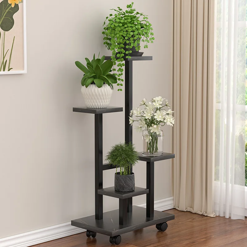 Living Room Floor Balcony Dormitory Rack Iron Art Flower Pot Indoor Multi-layer Meat Flower Rack Simple Metal Storage Shelf