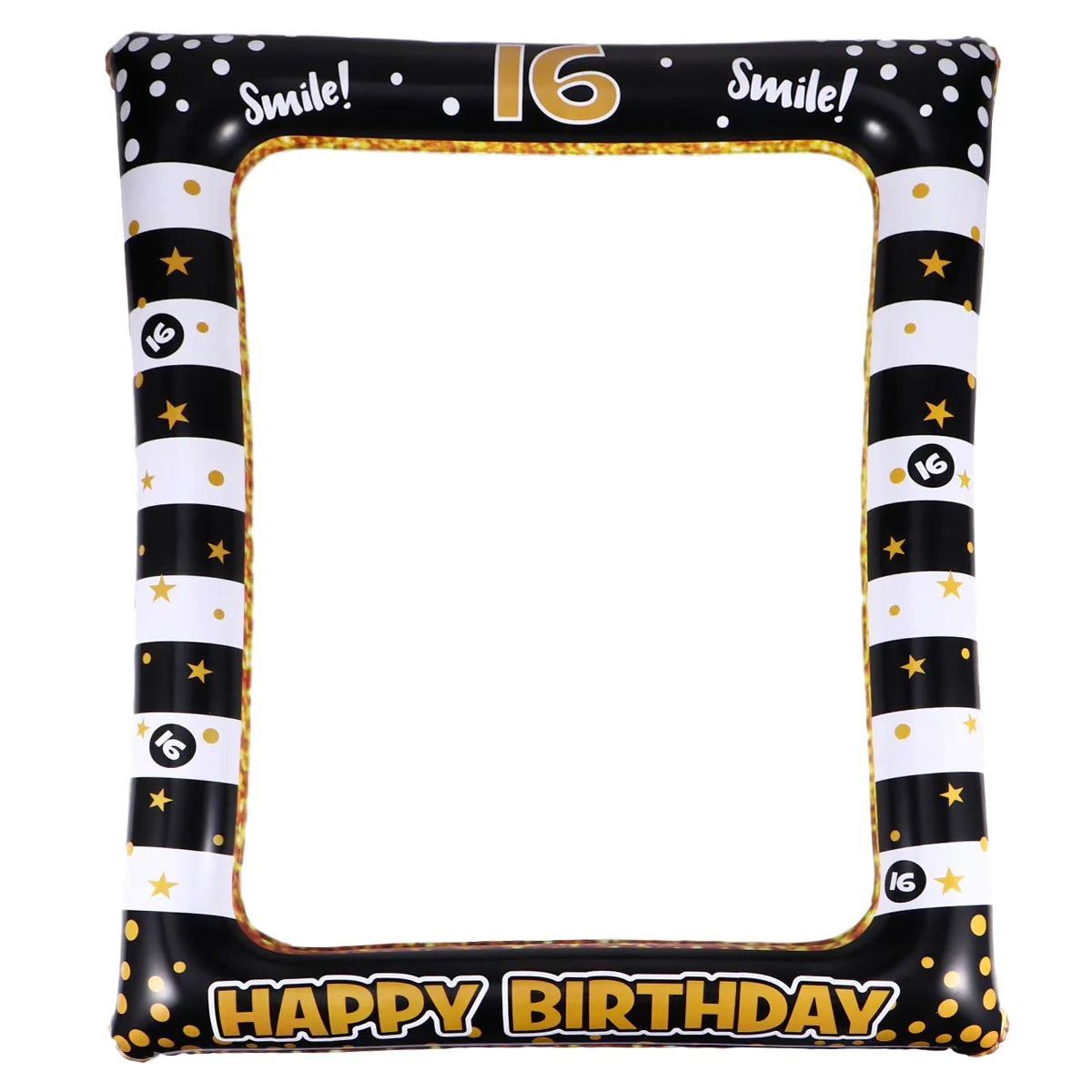 1Pcs PVC Inflatable Birthday Photo Frame Party Prop Festival Photo Supplies for Age 16 Creative Birthday Party Accessory