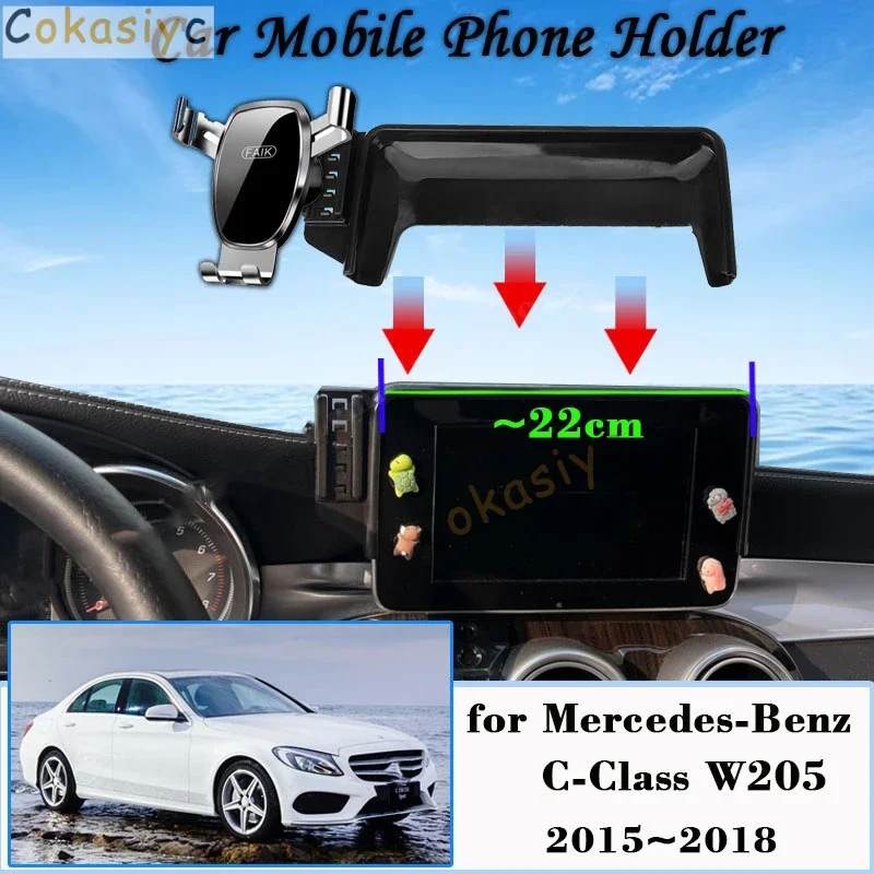

Car Mobile Phone Holder for Mercedes-Benz C-Class W205 2015~2018 360 Rotating Mount GPS Bracket Navigation Stand Accessories