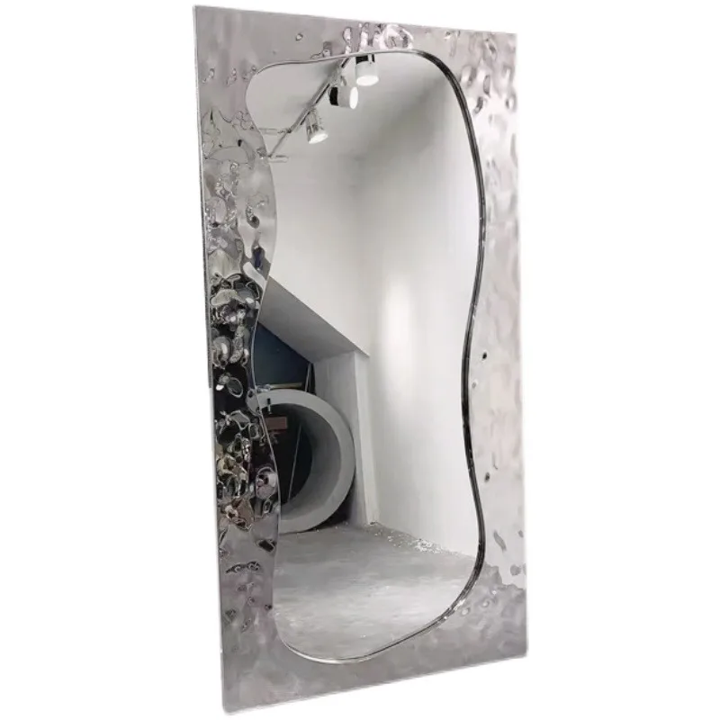 

r full length mirror floor mirror Internet celebrity creative water ripple mirror clothing shoe bag store decoration