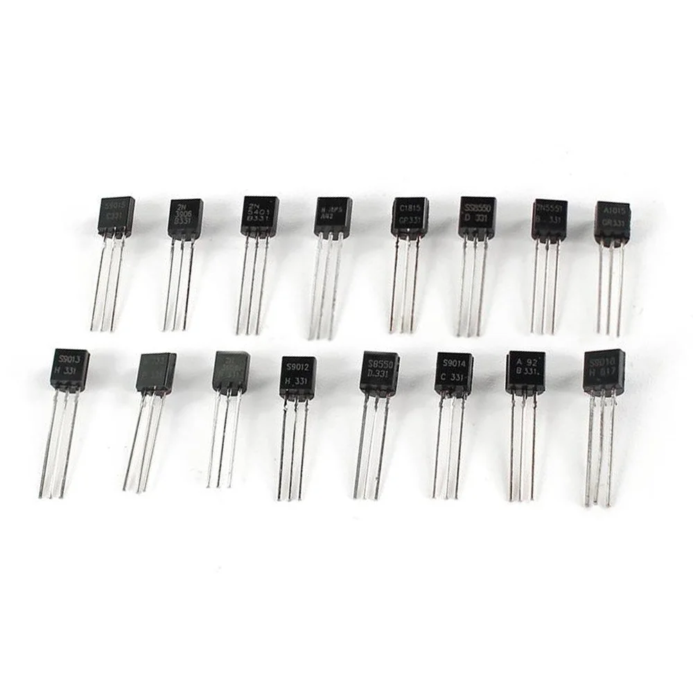 100pcs/set TO-92 Transistors NPN PNP 10 Values BC337 BC327 2N2222 2N2907 2N3906 S8050 S8550 A1015 C1815 Assorted Kit
