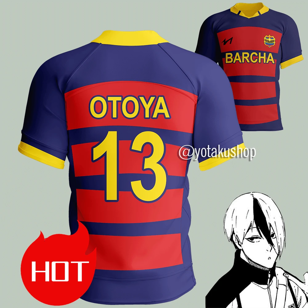 Blue Lock FC Barcha Bunny Iglesias 19 Lavinho 87 Anime Cosplay Men V-neck Jersey Short Sleeve Tee Tops Fashion Custom T-shirt