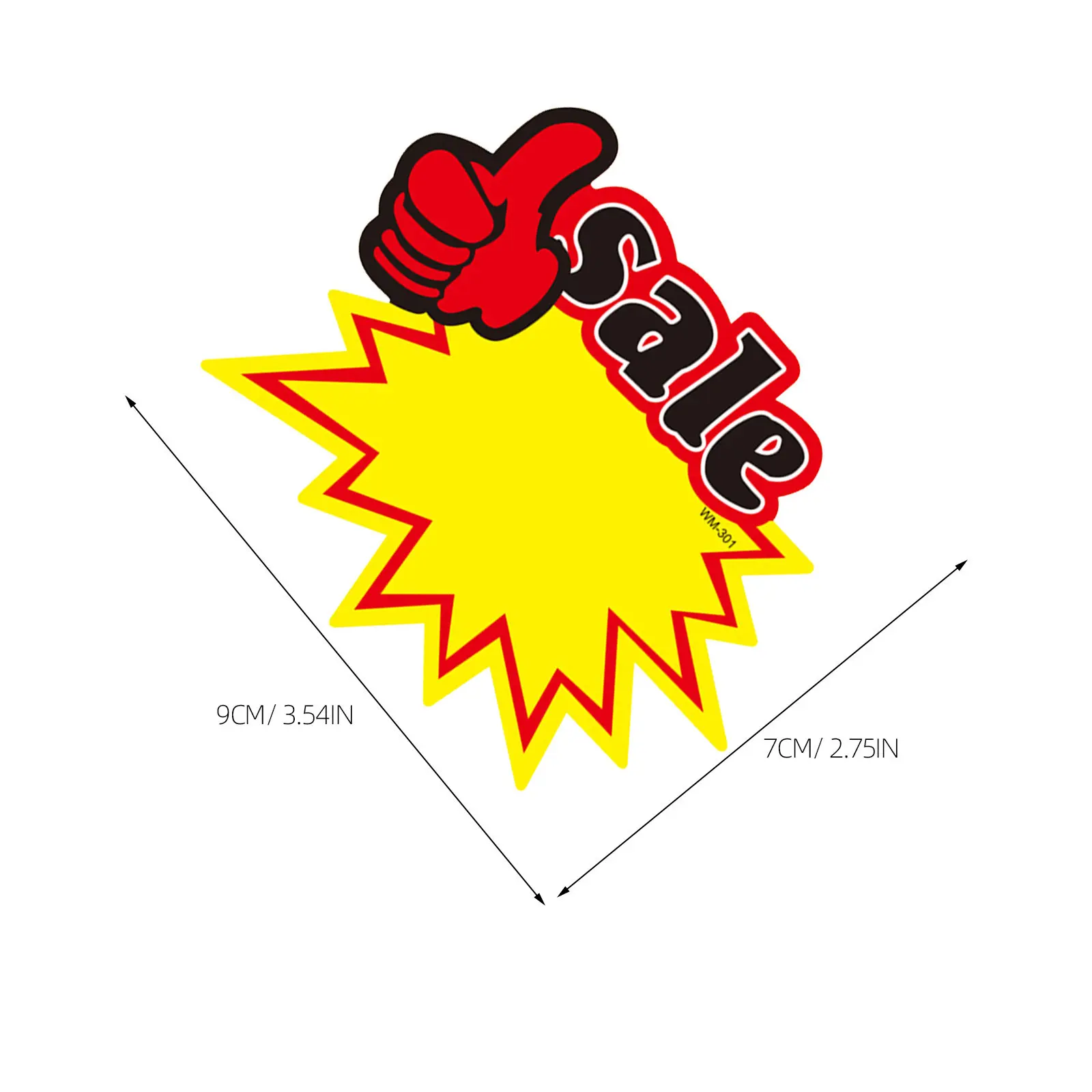50Pcs Promotional Price Signs Bright Attractive Paper Commodity Price Tags Advertising Stickers for Shop Market Event Flea Sale