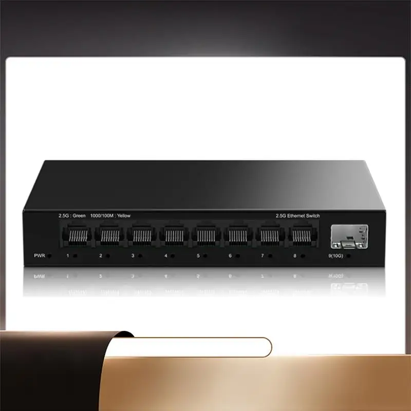 

2,5 ГБ, 8-портовый сетевой коммутатор, 2,5 Гбит/с, неуправляемый Ethernet-коммутатор со слотом 10 ГБ SFP+, небольшой коммутатор для домашней лаборатории, EU PLUG-X64A