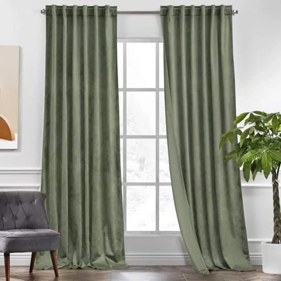 Velvet Curtains 84 Inch 2 Panels, Velvet out Curtains for Bedroom Living Room, Soft Darkening Thermal Insulating Window Drapes,