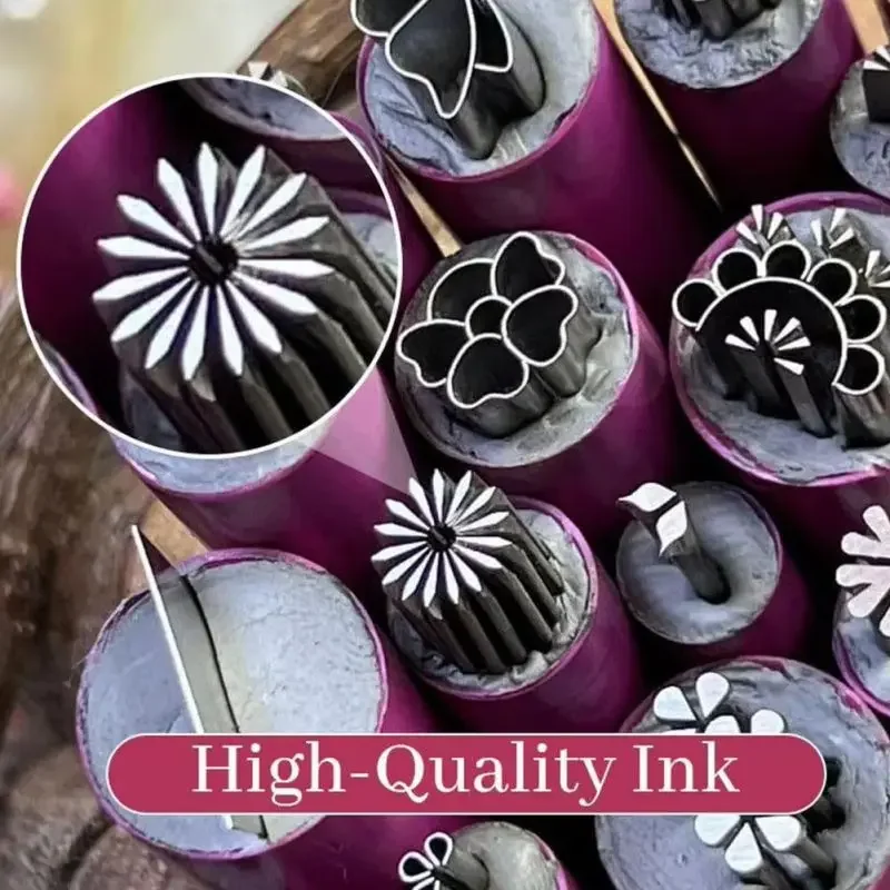 New Nail Art Stamp Pen 6pcs Nail Art Pattern Stippling Seal Pen Diy Nail Doodle With Petal Embellished Seal Pen