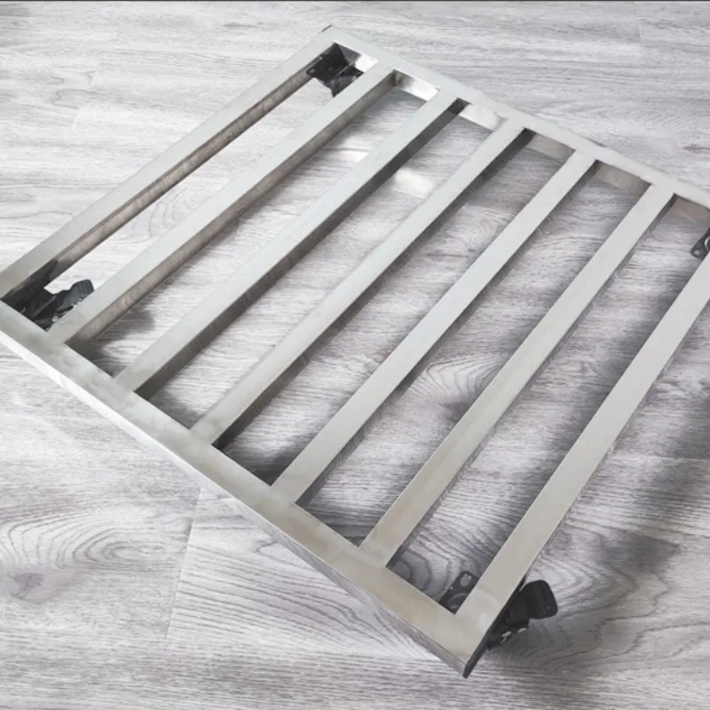 Stainless Steel Storage Holders Movable Base Frame Square Heavy Load Rack Large Size Flowerpot Fridge Base Bracket Organizer