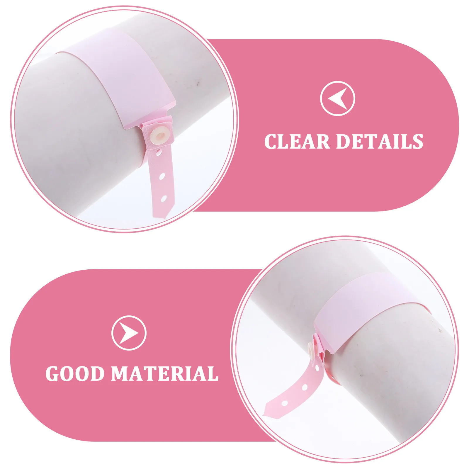 100Pcs Identification Wristbands PVC Hospital Bracelets Patient Id Disposable Safety Bands Adults Comfortable