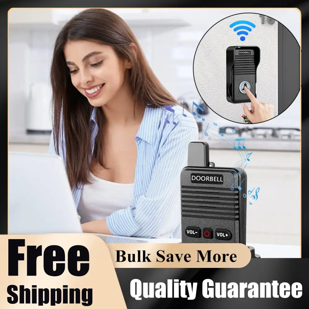 Wireless Voice Duplex Intercom Doorbell with Rechargeable Battery House Home Audio Intercom System Doorbell for Factory Office