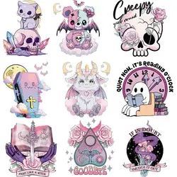The new pink Gothic style Iron on Patches for Clothes Transfer DTF Transfers Ready to Press Patch Shirts Heat transfer stickers
