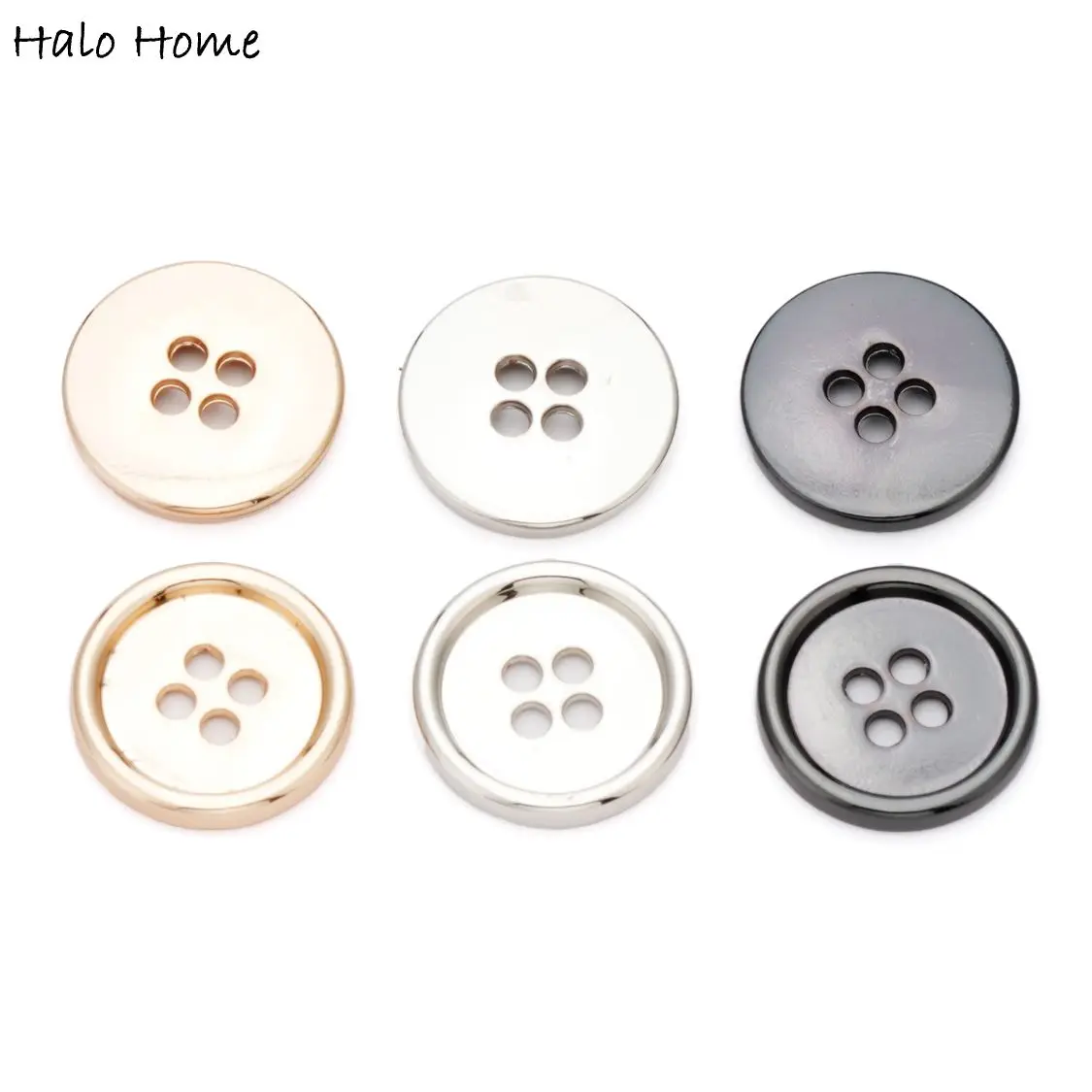 5pcs 4 Hole smooth Round Metal Buttons Sewing Scrapbooking Home Clothing Replace Handwork Crafts Accessories Decor 10-25mm