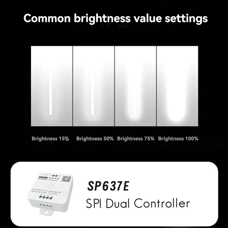 B34B-And-SP637E SPI DC5-24V Pengendali Ganda dengan Remote Control And-RC2 Mendukung Remote Control Sentuh 2.4G