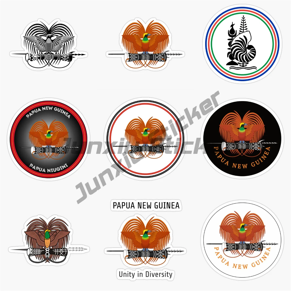 

PAPAU NEW GUINEA New Guinea Island JOWAN ISLAND National Flag and Emblem Vinyl Self-adhesive Car Stickers