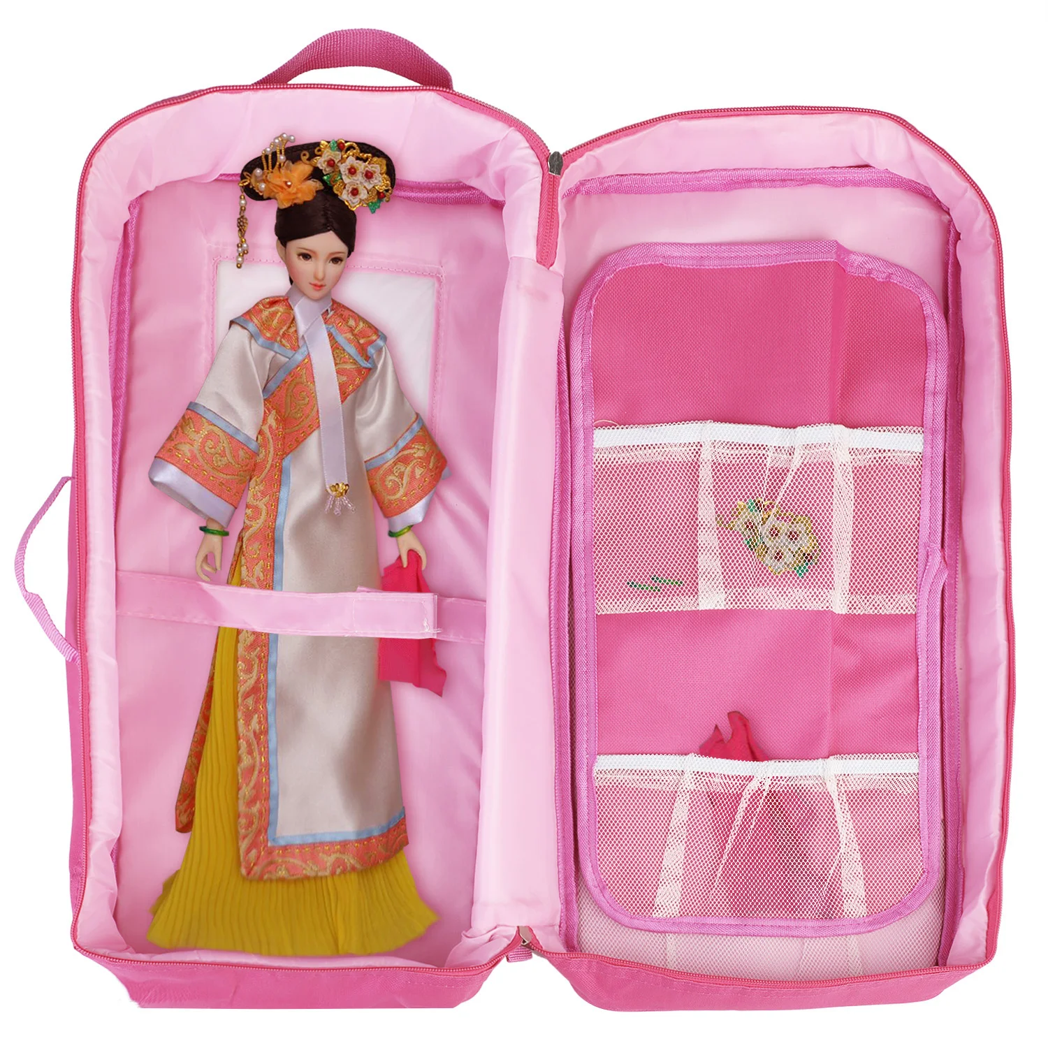 

Doll Travel Case Portable Doll Suitcase Doll Storage Bag For 18'' Girl Doll Large Capacity Doll Carrier Case Doll Travel Case