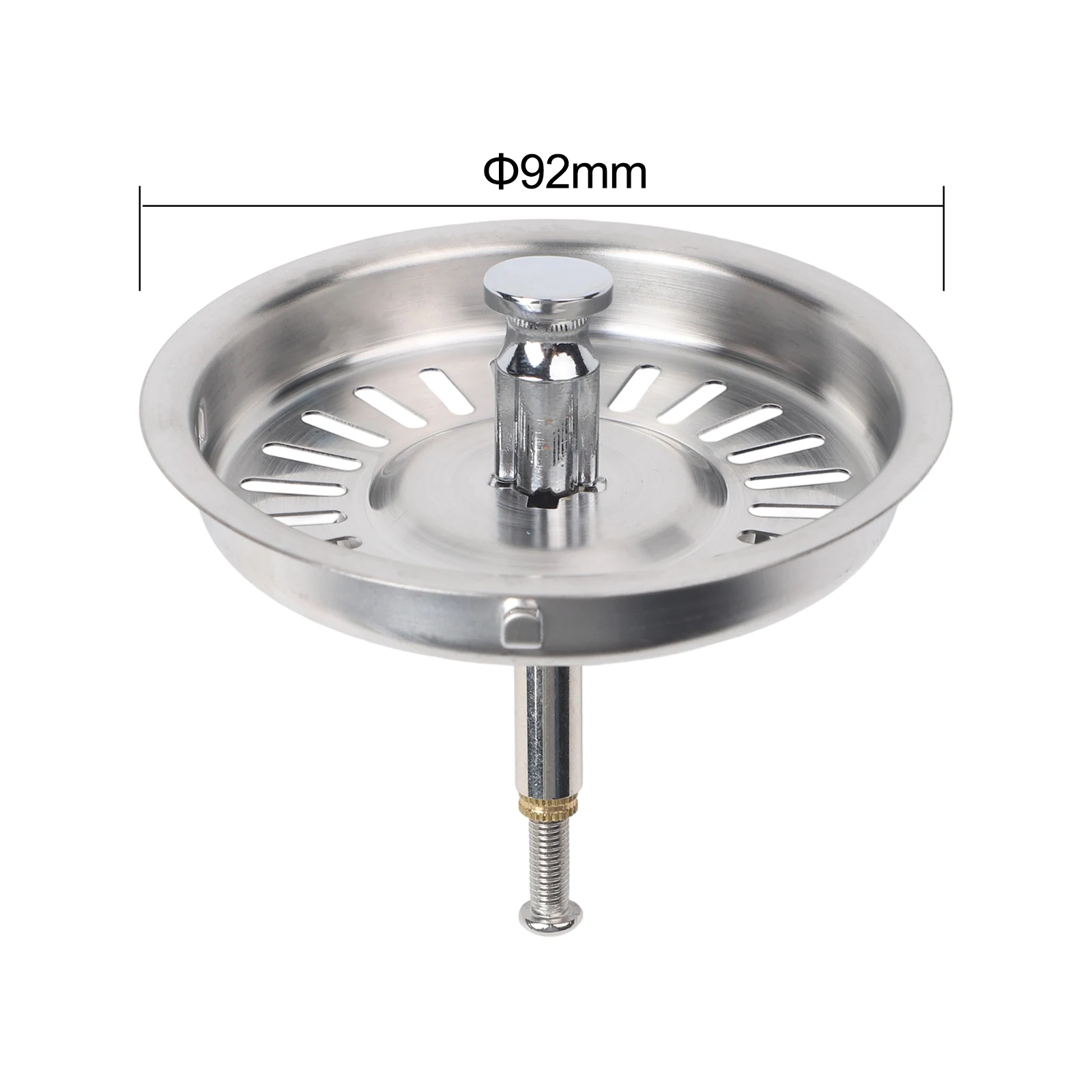 

92mm Stainless Steel Replacement Control Sink Strainer Waste Basin Drain Filter Kitchen Drains & Strainers