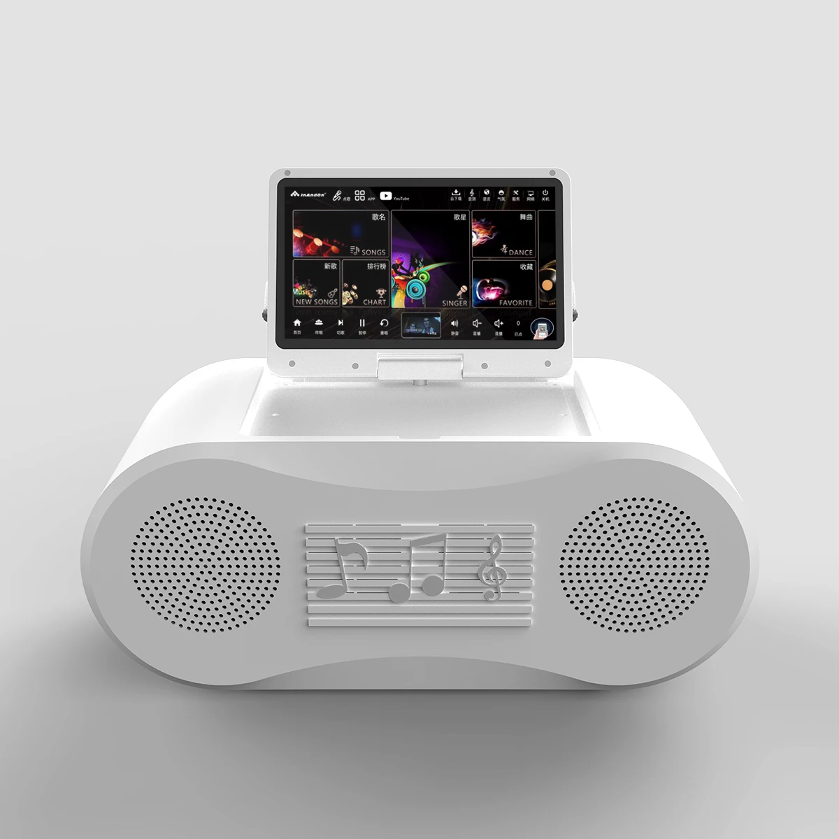 10.1 Inch HD Android Karaoke System, 6-Way Speaker Player 1TB Storage + 2 Wireless Microphones