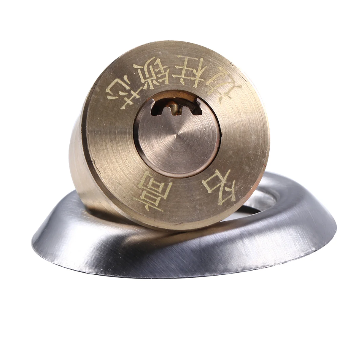 استبدال قفل اسطوانة الصلبة النحاس حافة اسطوانة لباب المرآب تشمل حلقة الكسوة تصاعد لوحة مسامير مفاتيح الأجهزة #3