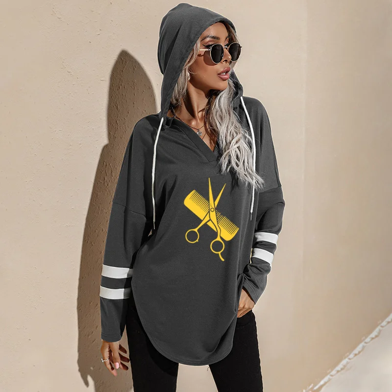 Women's Hairdressing Scissors Hoodie Barber Weapon Hair Stylist Definition Hip Hop Harajuku Casual Clothing Graphic Hoodies