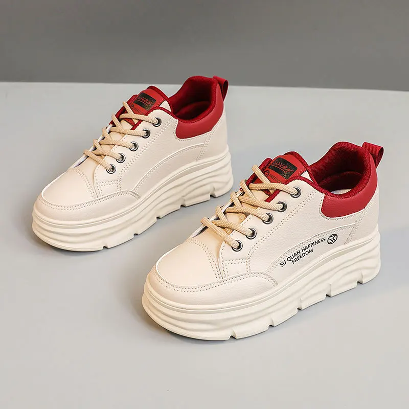 Women Shoes Trend Woman Chunky Sneakers Korea Hidden Increase Thickess Platform Shoes Outdoor Breathable Comfortable Casual Shoe
