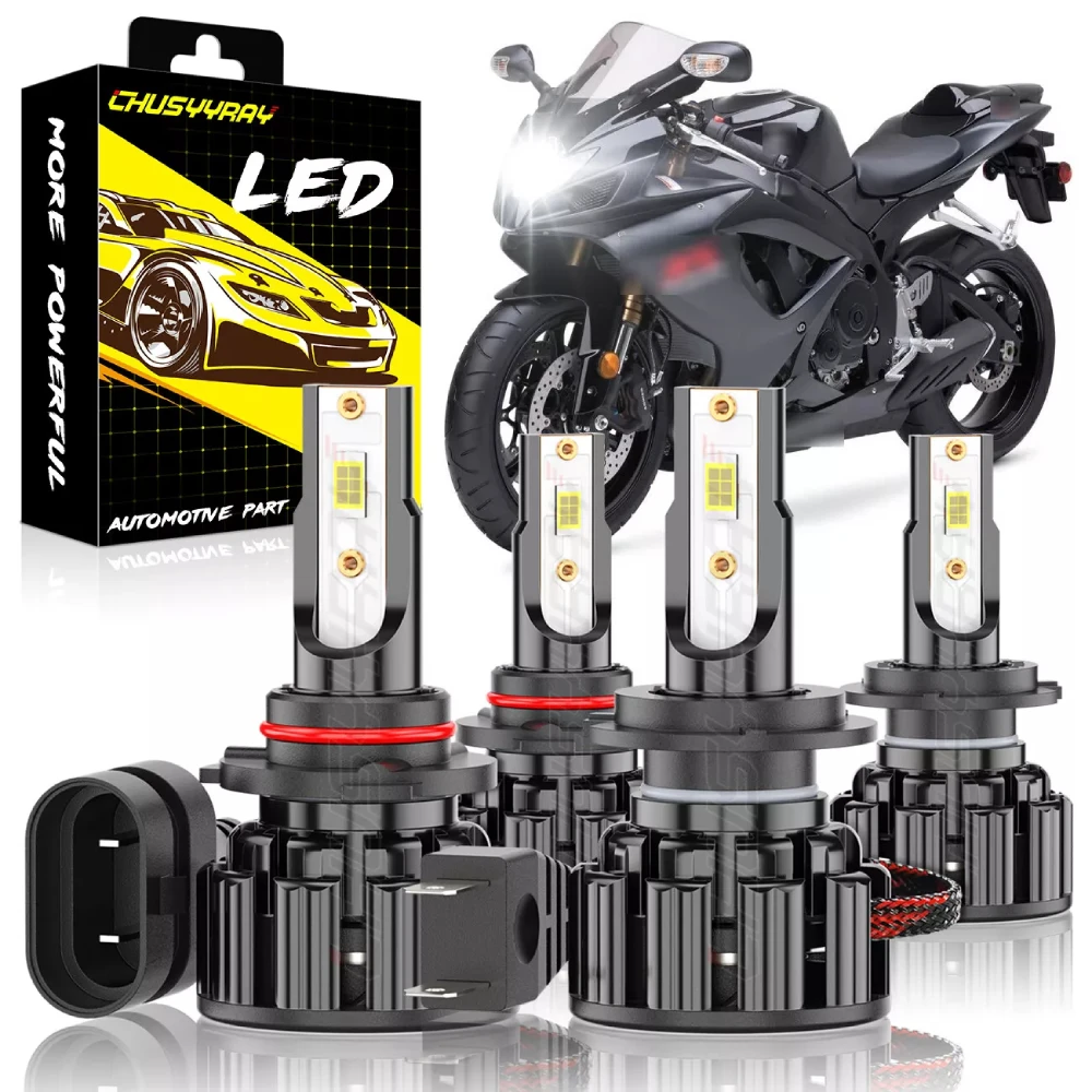 

For BMW S1000R 2014-2017 4x Canbus 9005 H7 LED Headlight Hi/Low Bulbs Combo 9-32V 6000K 100000LM 500% Super Bright 1:1 Same Size