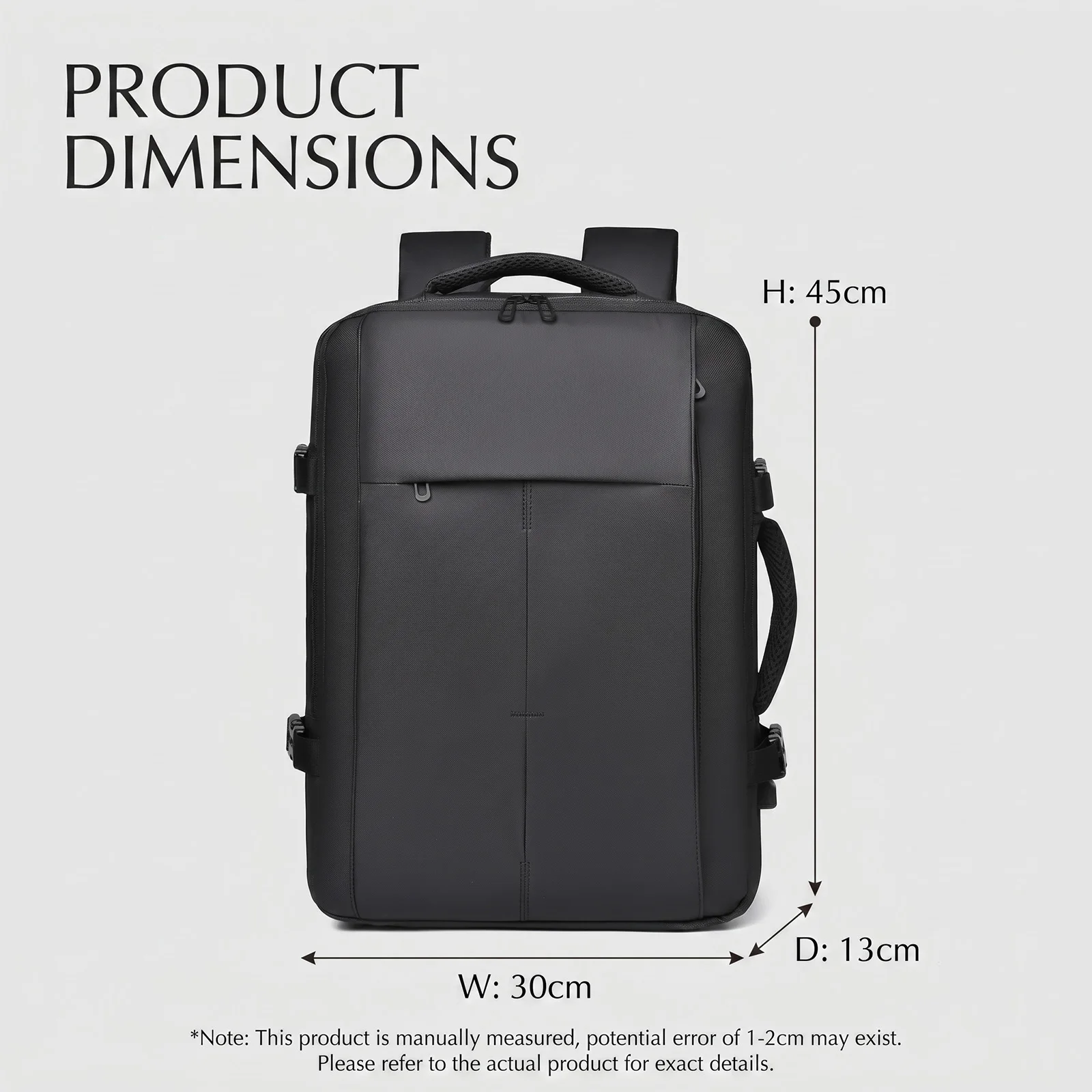 Large Capacity Expandable Laptop Backpack for Men Business Travel with USB Charging Port Commuter