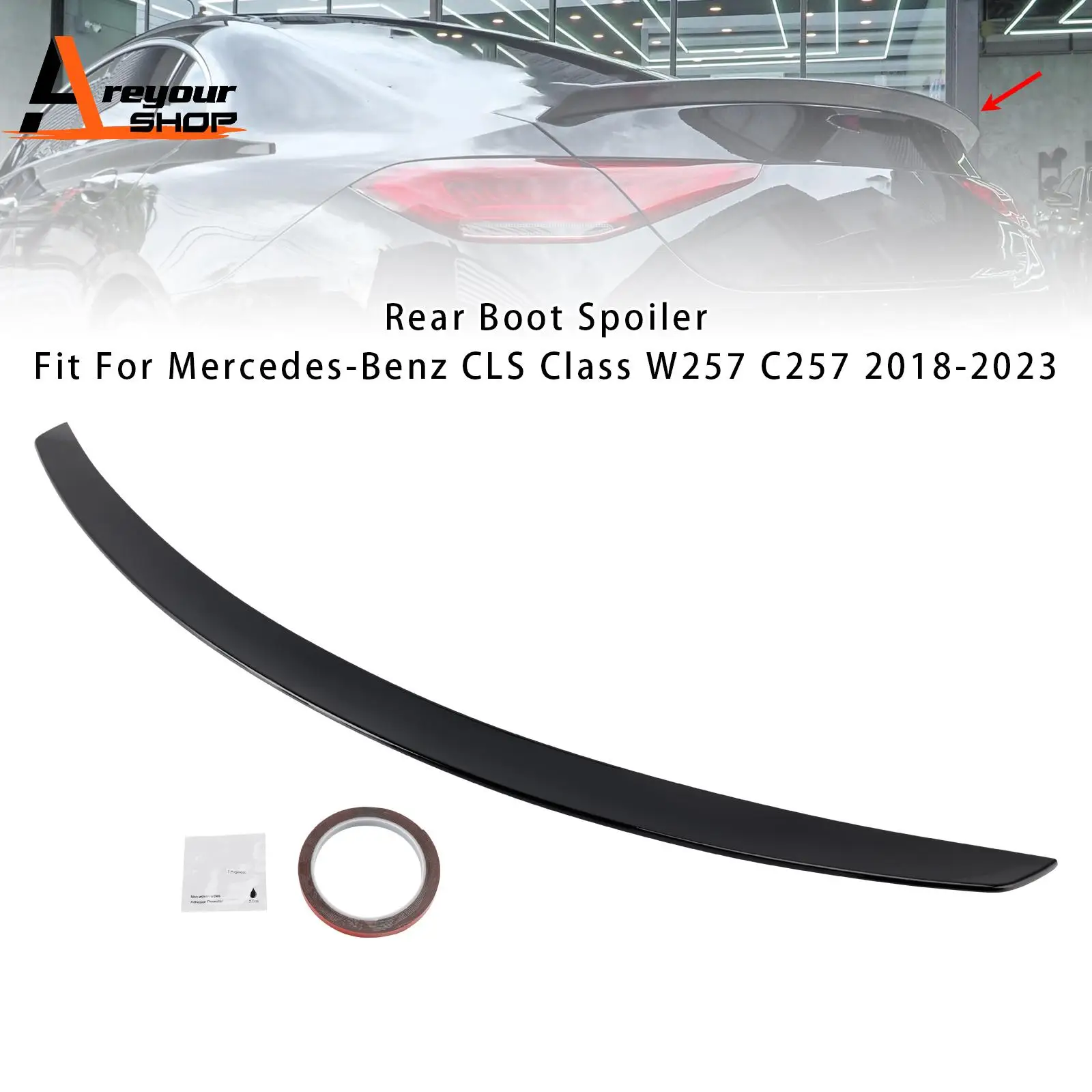 

Gloss Black Rear Boot Spoiler for Mercedes-Benz CLS-Class W257 C257 2018 2019 2020 2021 2022 2023