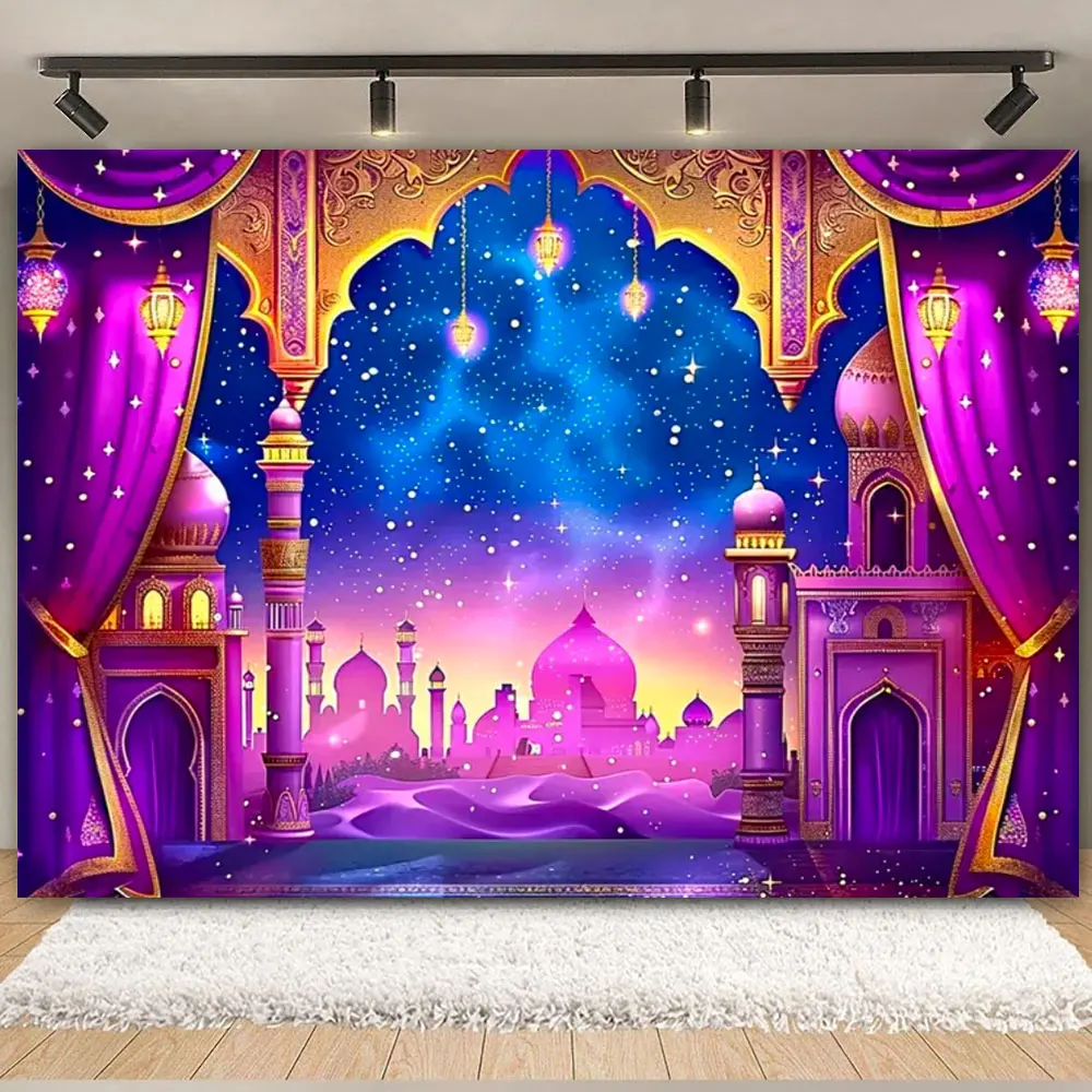 Arabian Moroccan Nights Birthday Party Decor Background Aladdin Photography Backdrop Baby Shower Banner Photo Booth Studio Props