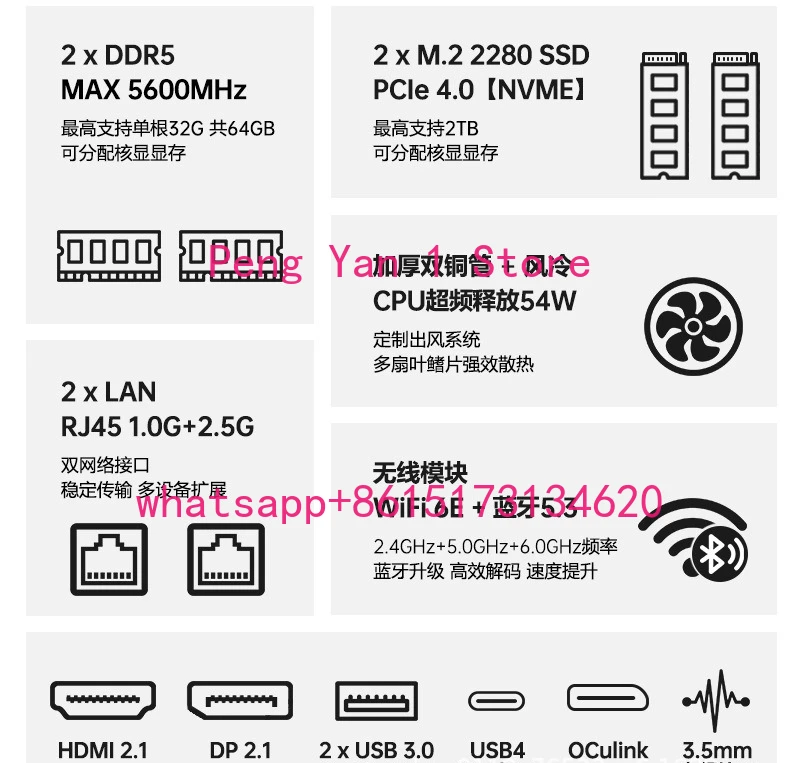 R9-7940HS Mini Computer Small Host 8 Cores 16 Threads Game Office Design Mute