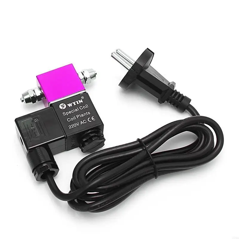 صمام لولبي 220V EU Plug 50Hz CO2 Aquarium System Solenoid for Valve Regulator صمامات أخرى — تفصيل 4