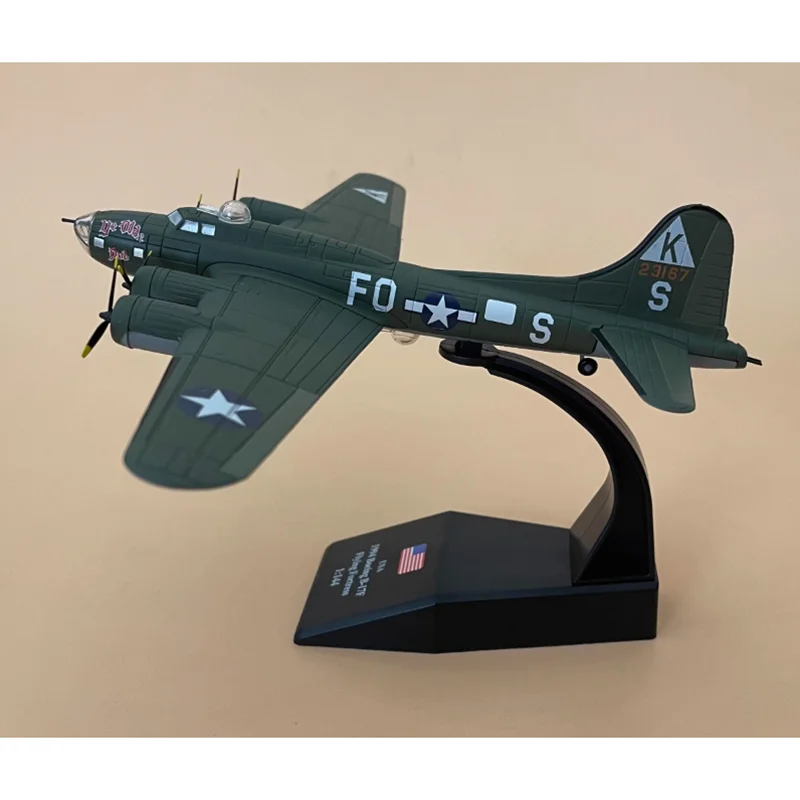 Diecast 1/144 Scale American Bomber B-17F Simulation Alloy Fighter Model Finished Toy Collection Decorated Display Gift