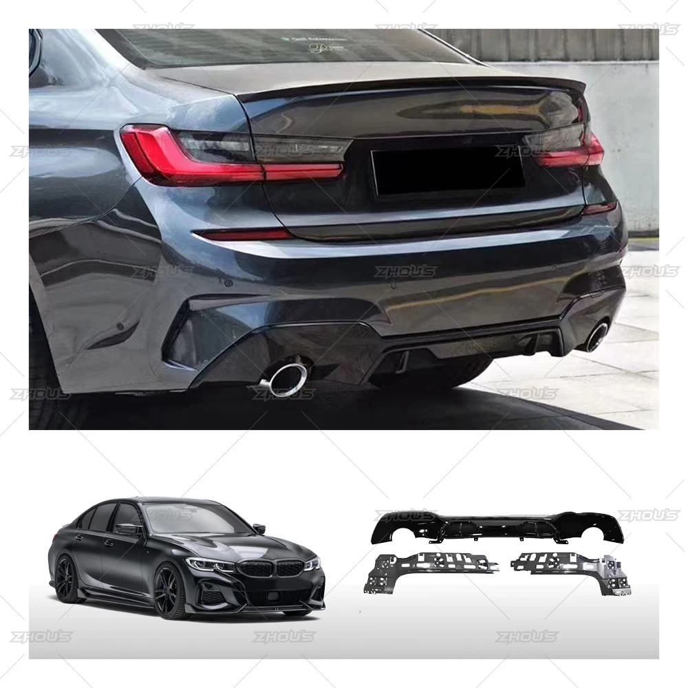 

ZHOUS Design Car Accessories Auto Parts High Quality M-TECH MP Style Rear Diffuser for BMW 3 Series G20/G28 2018+