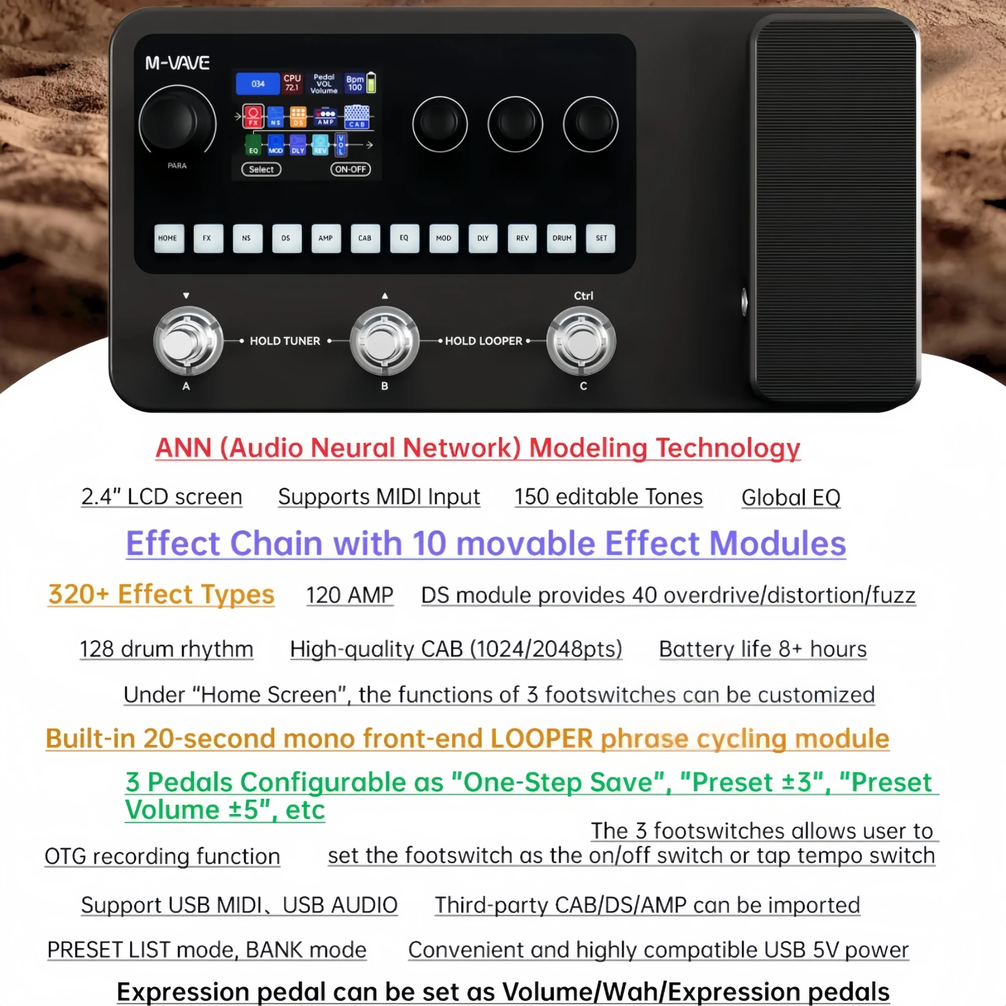 M-VAVE MK-20 Black Multi-Effec - Looper Pedal Guitar ulasan dan harga