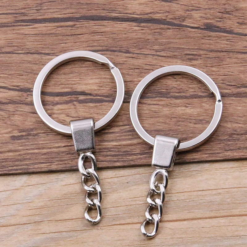 10pcs 4 Color Key Ring ( Circle Size: 30mm ) Key Chain Rhodium Bronze Gold KC Plated 50mm Long Round Split Keychain Keyrings