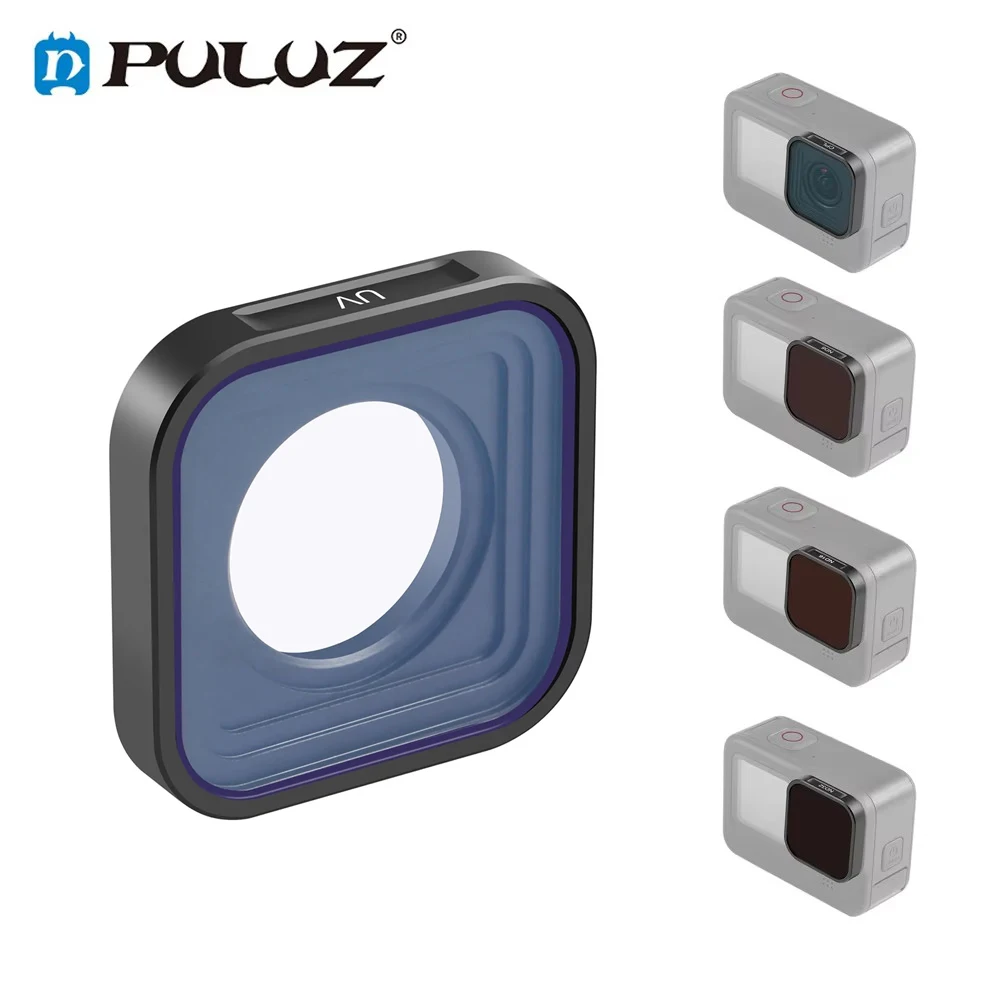 PULUZ UV/CPL/ND8/ND16/ND32 filtro de lente de cámara deportiva para GoPro Hero 12 11 10 9 filtro de cámaras de acción negro lente polarizadora CPL