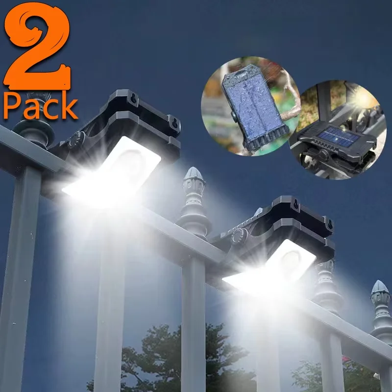 NEW 2/1Pack Solar Lights Outdoor Waterproof Clip On LED Motion Sensing USB Charging Lamp for Fence Garden Yard Patio