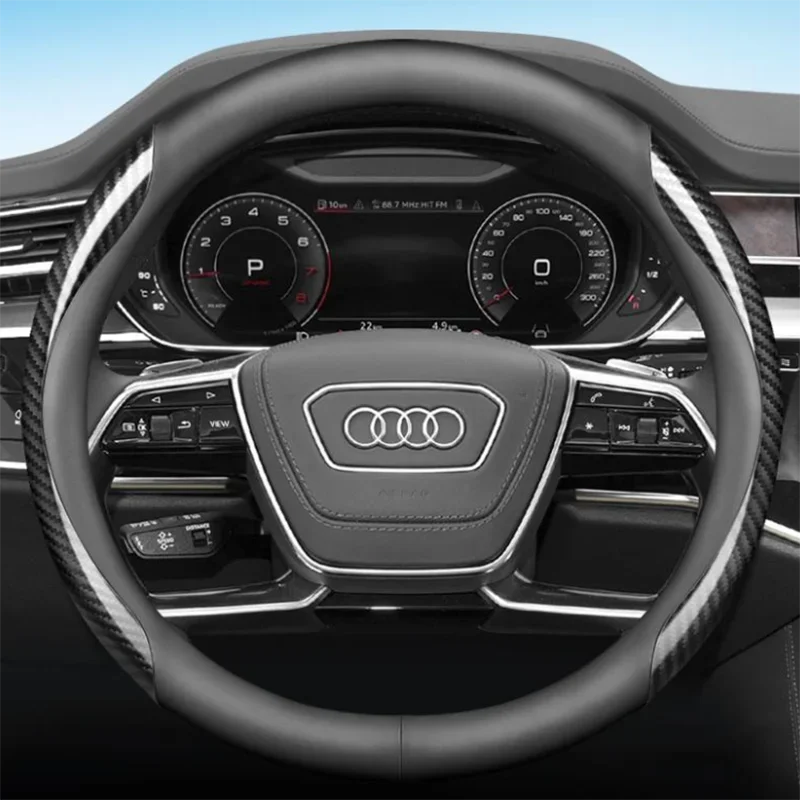 

Leather Car Steering Wheel Cover for Audi SQ7 4M RS8 4S RS3 8V RS4 B9 RS5 F5 S5 F5 A8 D5 A8L D5 Q5 FY Auto Interior Accessories