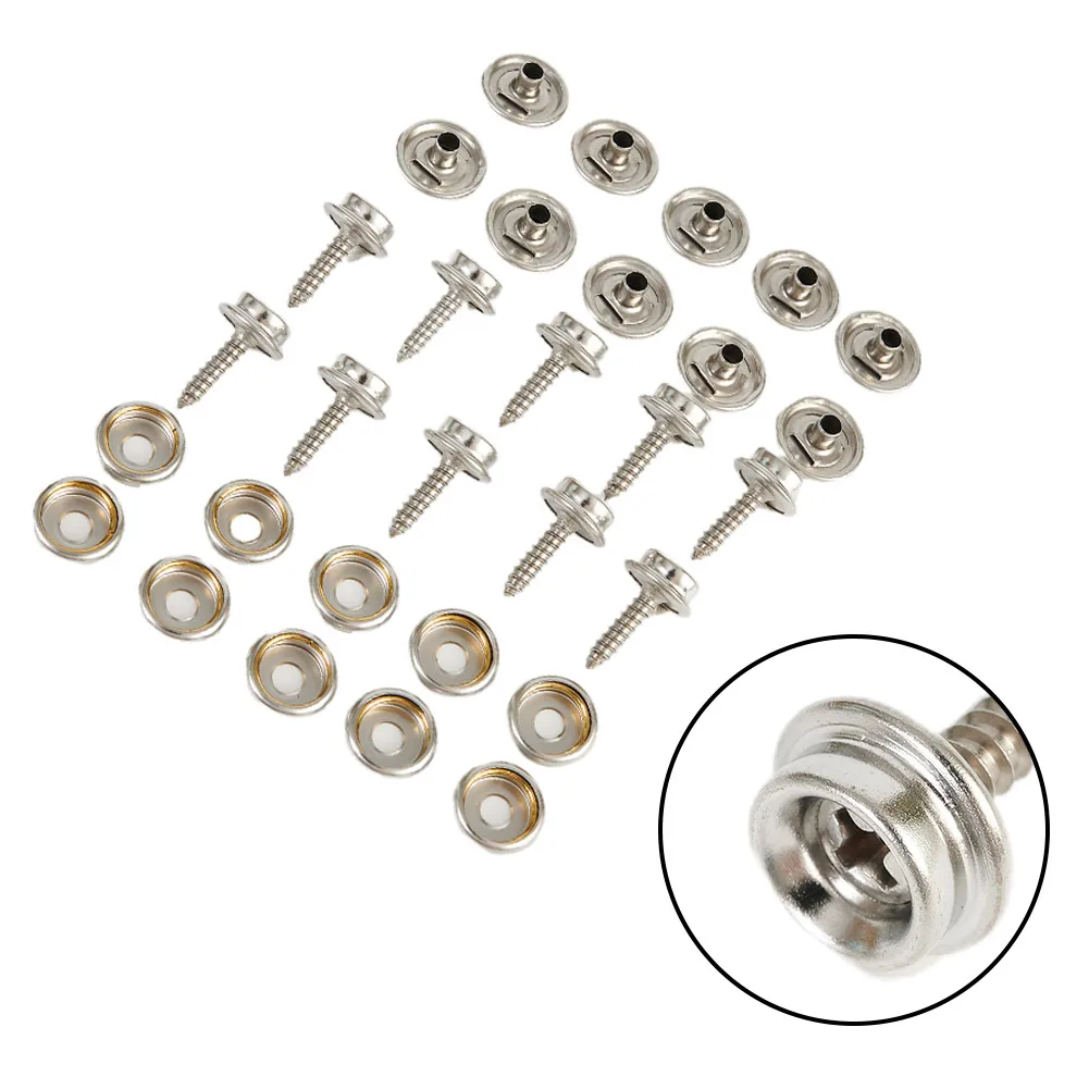 

Premium Snap Fastener Kit, 30PCS Stainless Canvas Screw Set for Marine Boat Covers, Protects Furniture and More