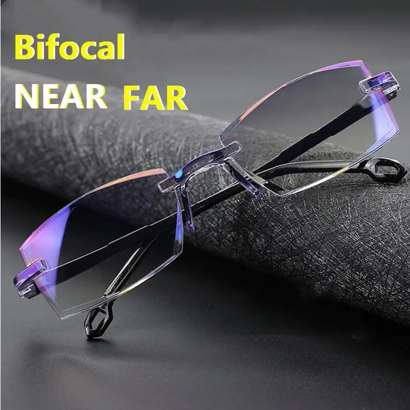 Men's anti blue-ray reading glasses and elderly dual-light smart zoom reading glasses fashion ultra light