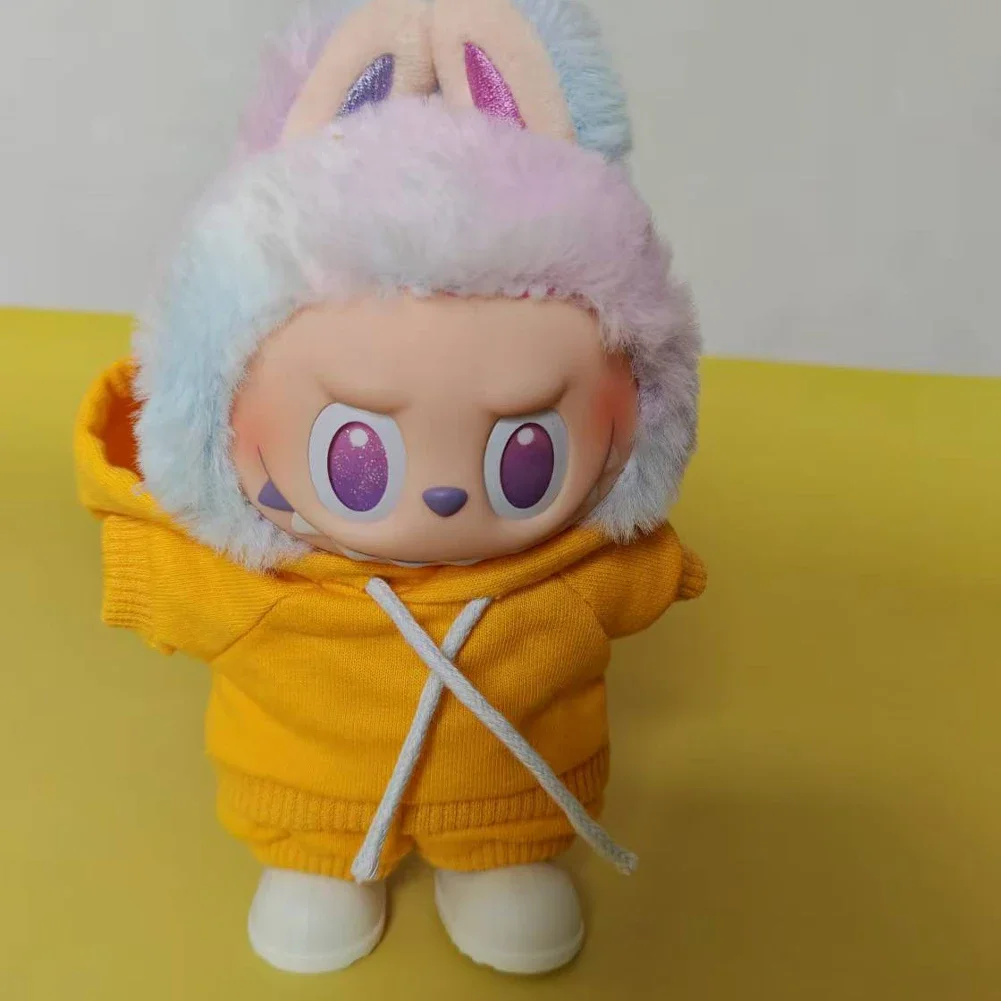 Colorful Clothes Hoodies Set for Korea Kpop Exo Labubu V1 V2 Idol Doll Mini Plush Doll'S Outfit Accessories Clothing Gift