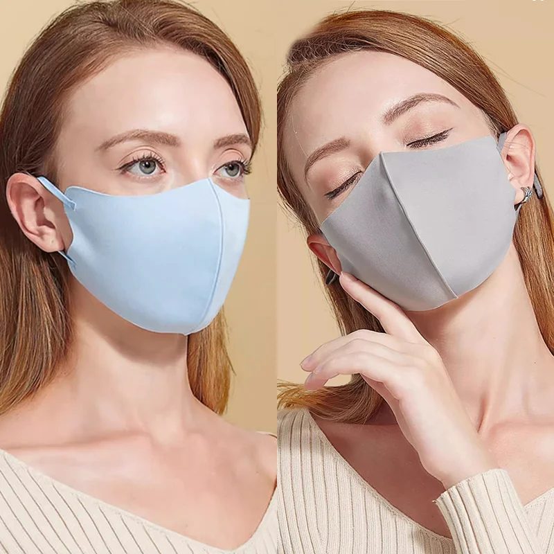 

3D Ice Silk Sun Protection Face Mask Three-Dimensional Breathable Washable Haze Dust Proof mask