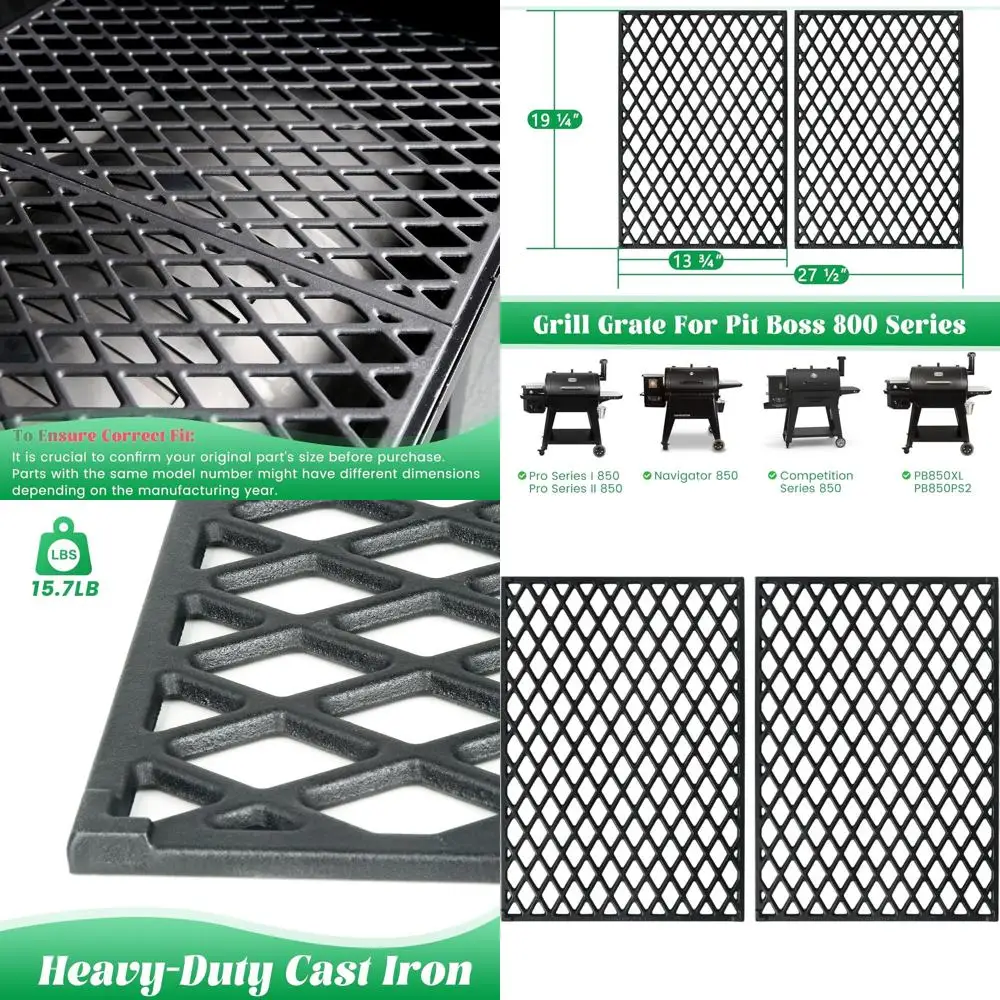 

Pit Boss 800 Series Replacement Cast Iron Grill Grate for Sportsman 820 Pro II & Navigator 850 Pellet Smoker PB850PS2