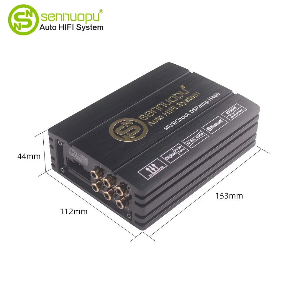 Sennuopu Car DSP Processor 4 CH Amplifier 6 CH Digital Sound Processors Bluetooth USB Player with LCD Remote Controller